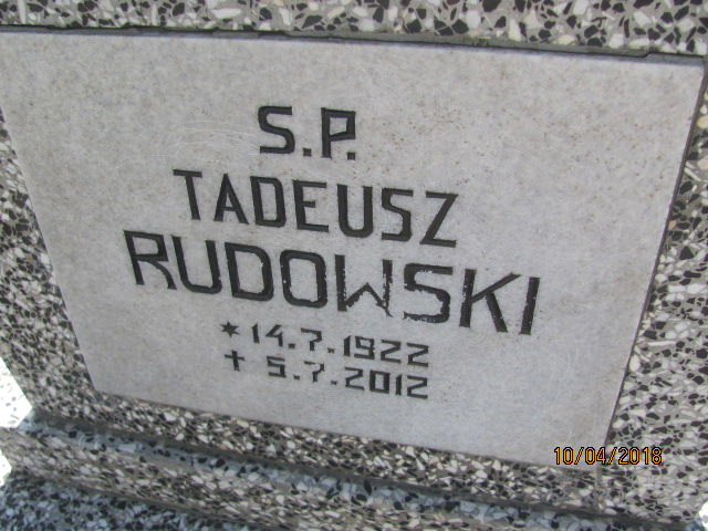 Tadeusz Rudowski 1922 Prabuty - Grobonet - Wyszukiwarka osób pochowanych