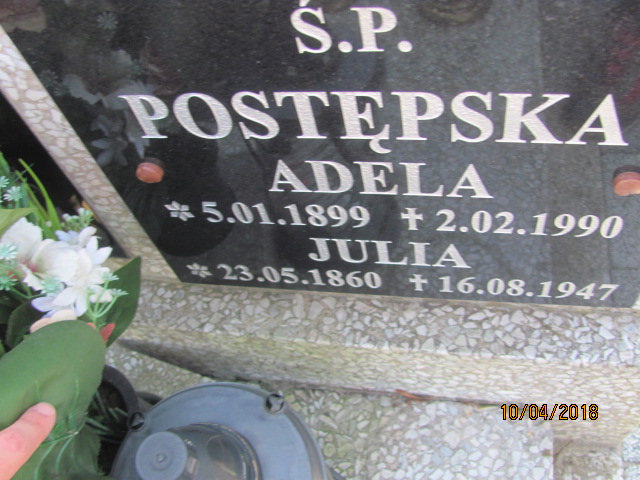 Adela Postępska 1899 Prabuty - Grobonet - Wyszukiwarka osób pochowanych