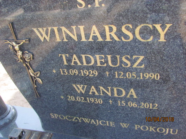 Tadeusz Winiarski 1929 Prabuty - Grobonet - Wyszukiwarka osób pochowanych