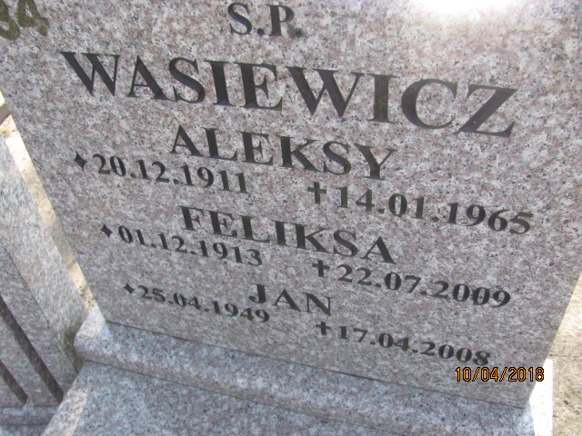 Jan Wasiewicz 1949 Prabuty - Grobonet - Wyszukiwarka osób pochowanych