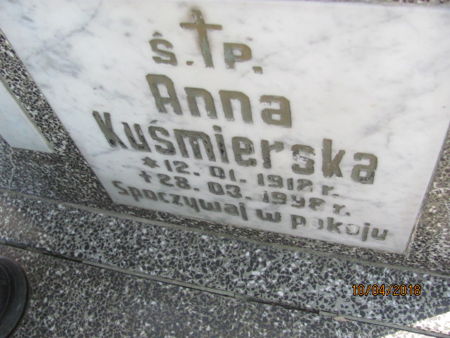 Anna Kuśmierska 1918 Prabuty - Grobonet - Wyszukiwarka osób pochowanych
