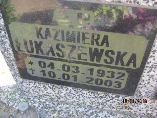 Kazimiera Łukaszewska 1932 Prabuty - Grobonet - Wyszukiwarka osób pochowanych