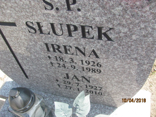 Irena Słupek 1926 Prabuty - Grobonet - Wyszukiwarka osób pochowanych