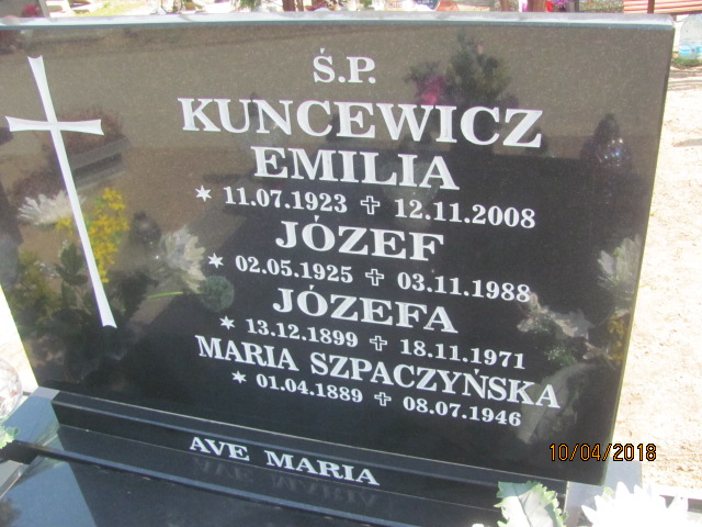 Maria Szpaczyńska 1889 Prabuty - Grobonet - Wyszukiwarka osób pochowanych