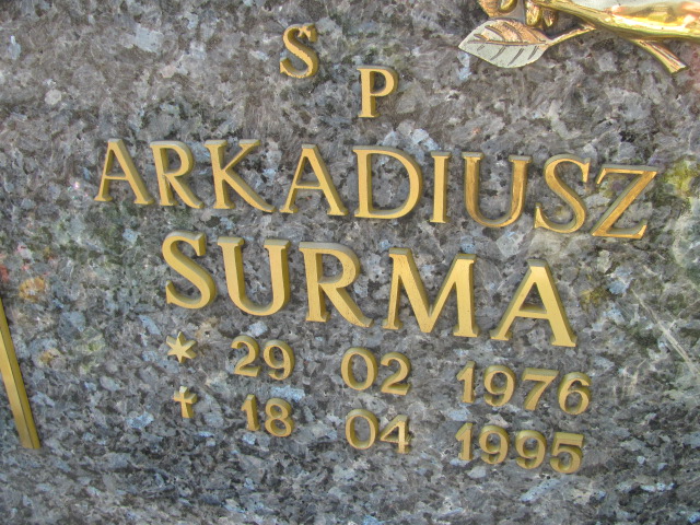 Arkadiusz Surma  1976 Prabuty - Grobonet - Wyszukiwarka osób pochowanych