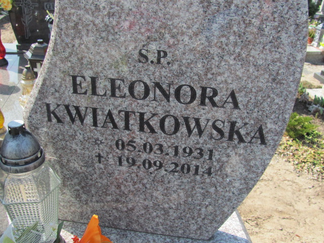 Eleonora Kwiatkowska 1931 Prabuty - Grobonet - Wyszukiwarka osób pochowanych