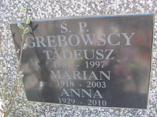 Tadeusz Grębowski 1951 Prabuty - Grobonet - Wyszukiwarka osób pochowanych