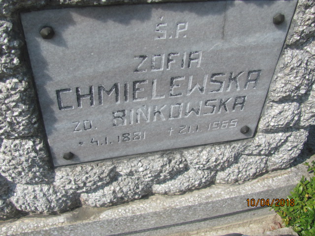 Zofia Chmielewska 1881 Prabuty - Grobonet - Wyszukiwarka osób pochowanych