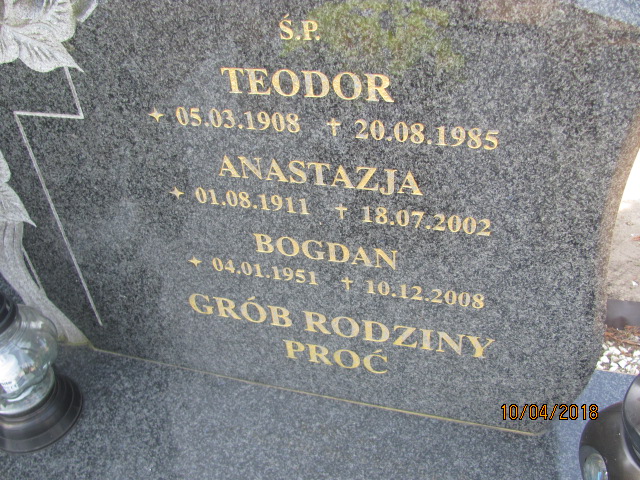 Bogdan Proć 1952 Prabuty - Grobonet - Wyszukiwarka osób pochowanych