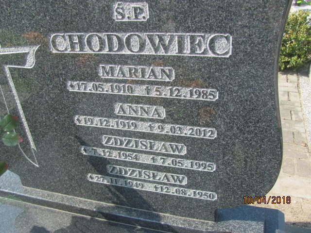 Zdzisław Chodowiec 1949 Prabuty - Grobonet - Wyszukiwarka osób pochowanych