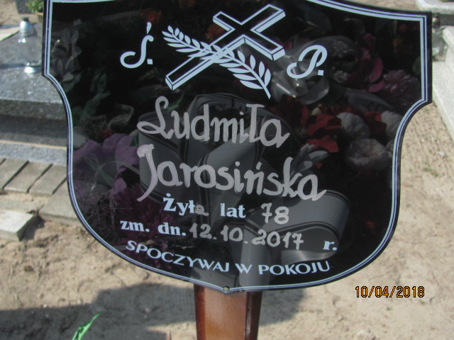 Ludmiła Jarosińska 1939 Prabuty - Grobonet - Wyszukiwarka osób pochowanych