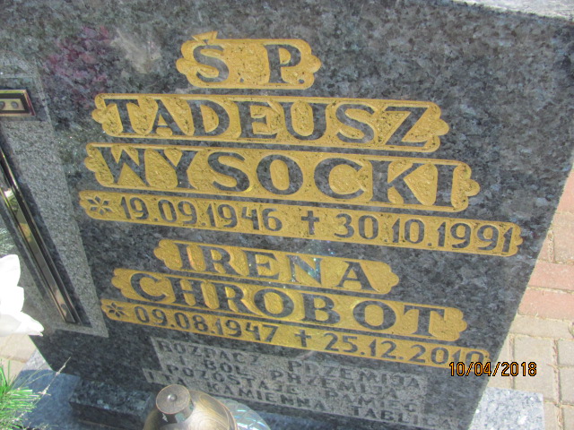 Irena Chrobot 1947 Prabuty - Grobonet - Wyszukiwarka osób pochowanych