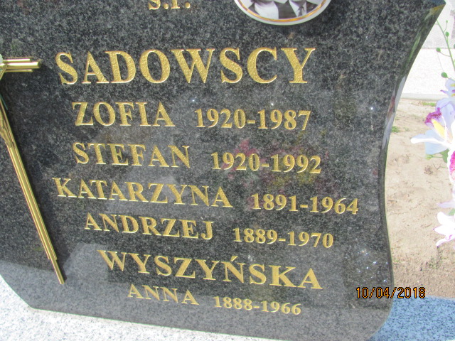 Zofia Sadowska 1920 Prabuty - Grobonet - Wyszukiwarka osób pochowanych