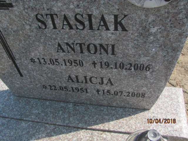 Alicja Stasiak 1951 Prabuty - Grobonet - Wyszukiwarka osób pochowanych