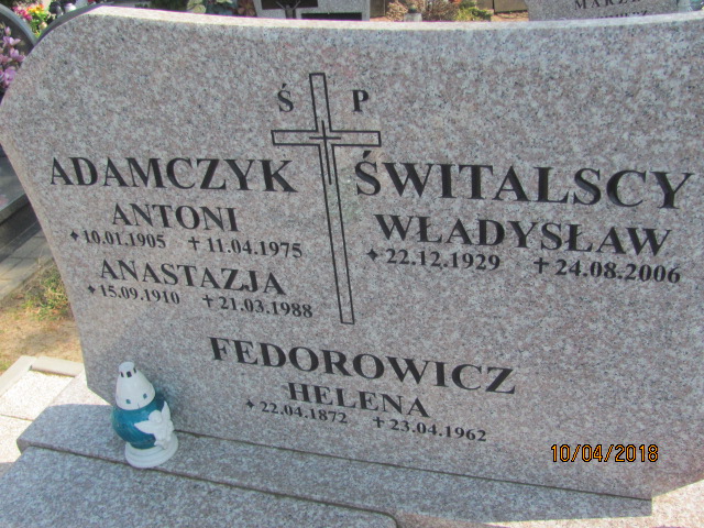 Anastazja Adamczyk 1910 Prabuty - Grobonet - Wyszukiwarka osób pochowanych