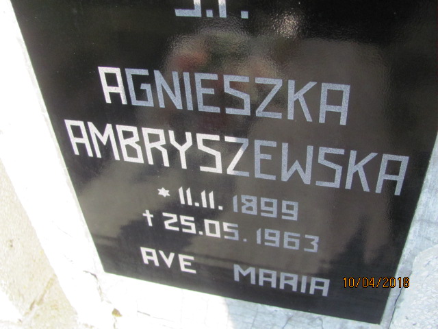 Agnieszka Ambryszewska 1899 Prabuty - Grobonet - Wyszukiwarka osób pochowanych